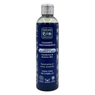 Champú natural cabello Blanco y Gris de 250ml, NaturaBIO Cosmetics